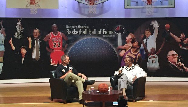 Boston Celtics former star JoJo White spoke at the Basketball Hall of Fame credit by Tom W.