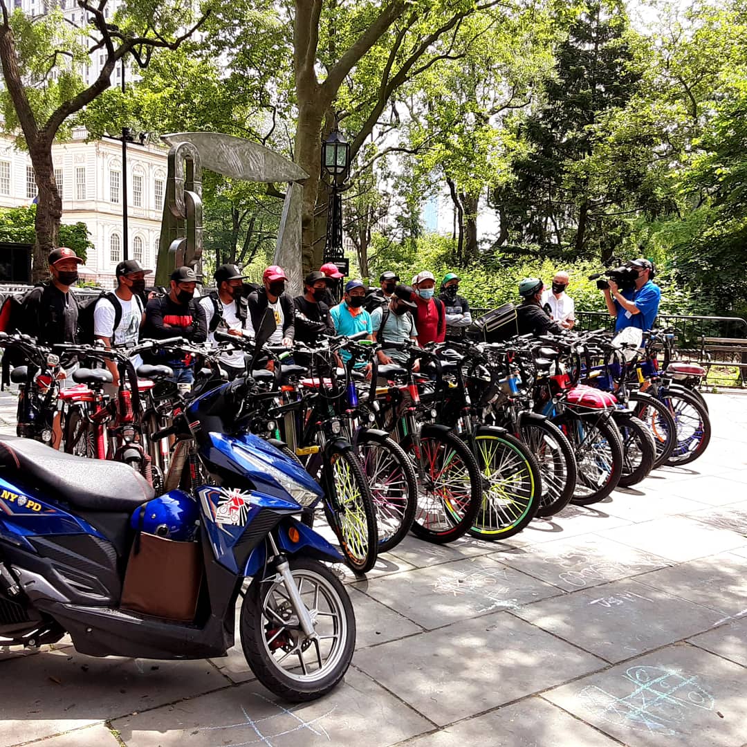Delivery workers protest