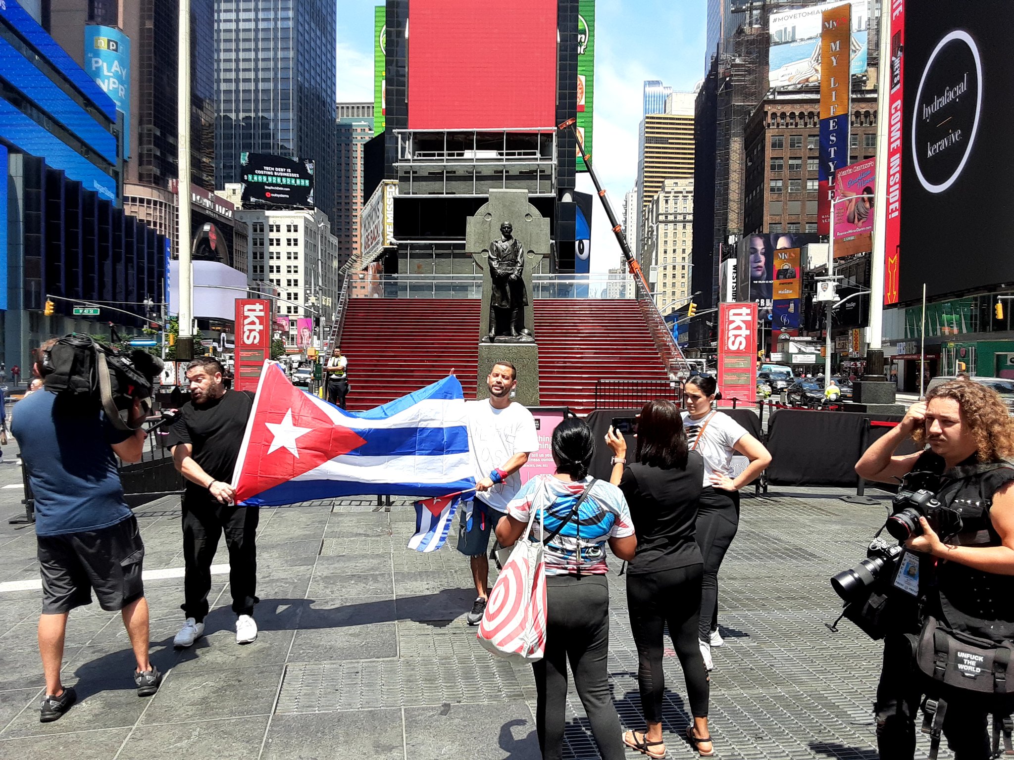 Cuban protesters in NYC