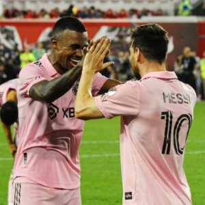 Messi celebrates his goal