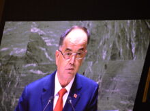 Albanian President Bajram Begaj at UNGA 78 Summit. Foto credit balkanpress