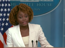 Press Secretary Karine Jean-Pierre in the White House Briefing Room