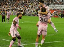 Messi scored for Miami CF at Red Bull Arena in NJ. Credit balkanpress