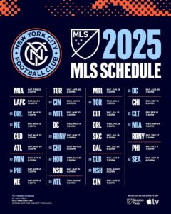NYCFC 2025 schedule