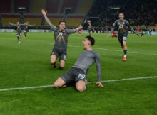 Bojan Miovski to scamper clear and calmly finish to spark wild celebrations in Skopje.