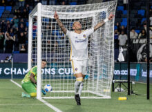 Julián Aude recorded his first goal of the 2025 campaign in the Round of 16 win against Herediano. Foto credit LA Galaxy media