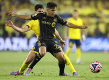Frankie Amaya #23 of LAFC controls the ball during the FIFA Club World Cup 2025 Play-In match between Los Angeles Football Club and Club America at BMO Stadium on May 31, 2025 in Los Angeles, California. (Photo credit: Luiza Moraes - FIFA