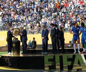Chelsea beat PSG 3-0 to win 2025 Club World Cup. President FIFA and Trump lit the Trothey.. Foto credit Ita for BalkanPress