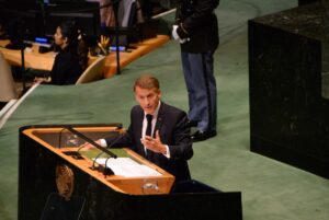 French President Emmanuel Macron address UNGA 81.Foto credit: Ita/© BalkanPress